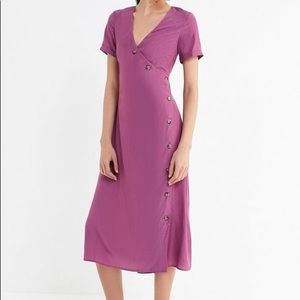 BNWT UO Modal Button-front Wrap Midi Dress
